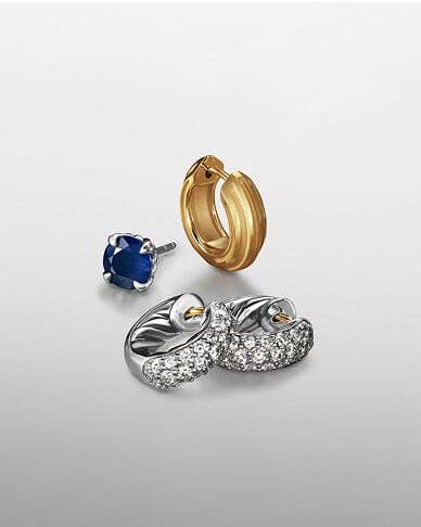 David Yurman earrings for men and women.